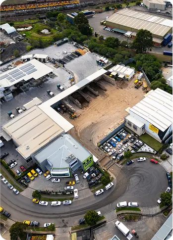 Aerial view of the Aussie Industries skip bin yard